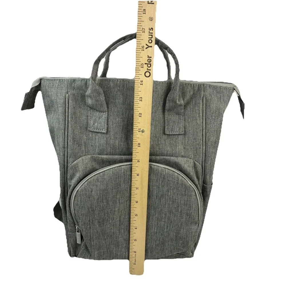 Enfamil Wonderbag Backpack Gray Nylon Insulated Travel Adjust Straps Diaper Bag